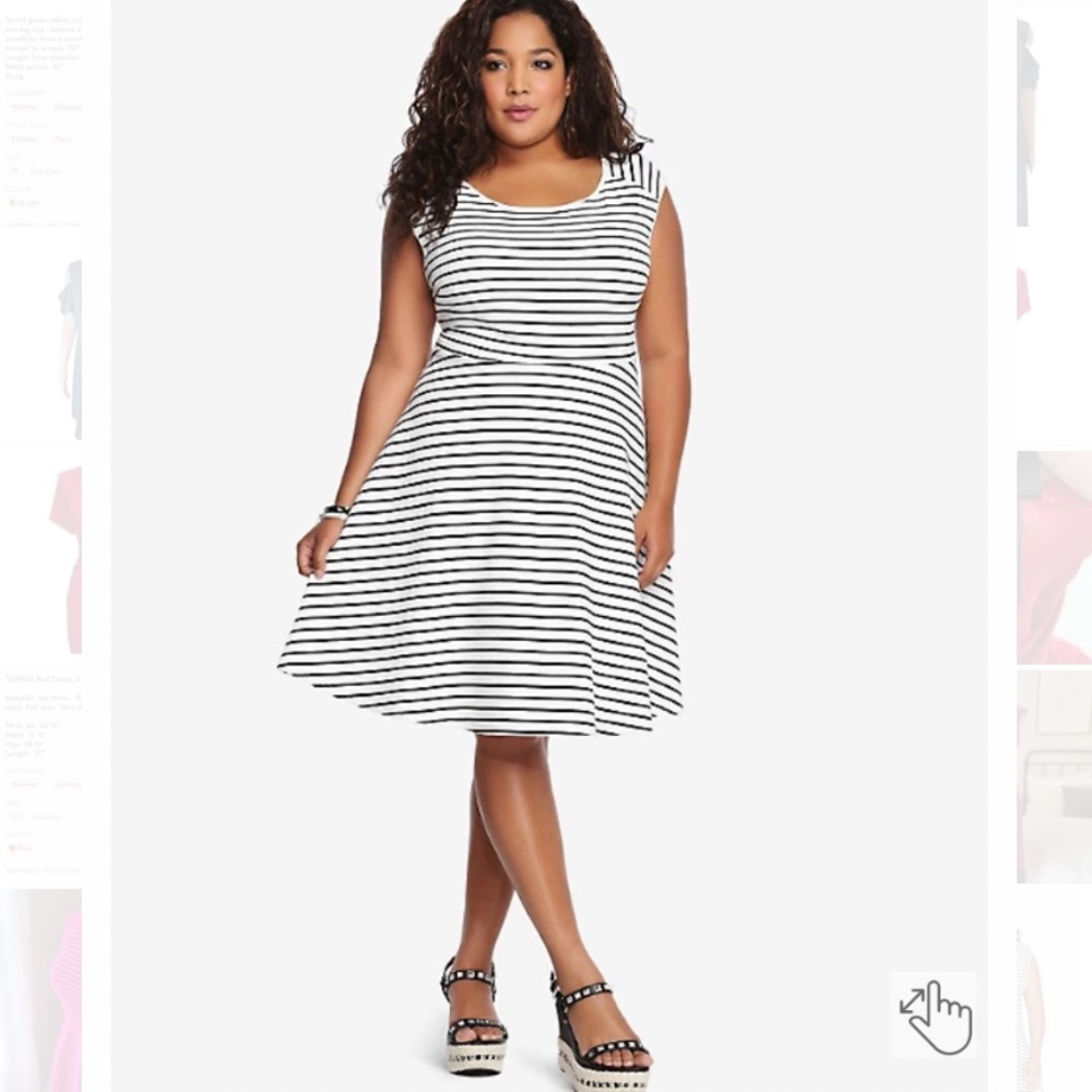Torrid Black & White Stripped Dress